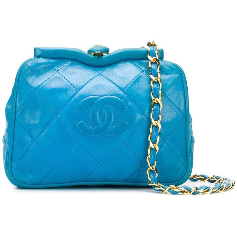 Blue Lace Floral Petite Malle Bag
