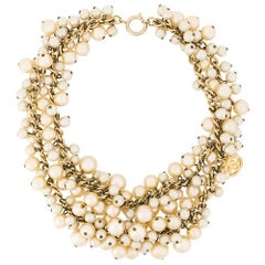 cluster beaded chain Chanel Pearl Cluster Necklace