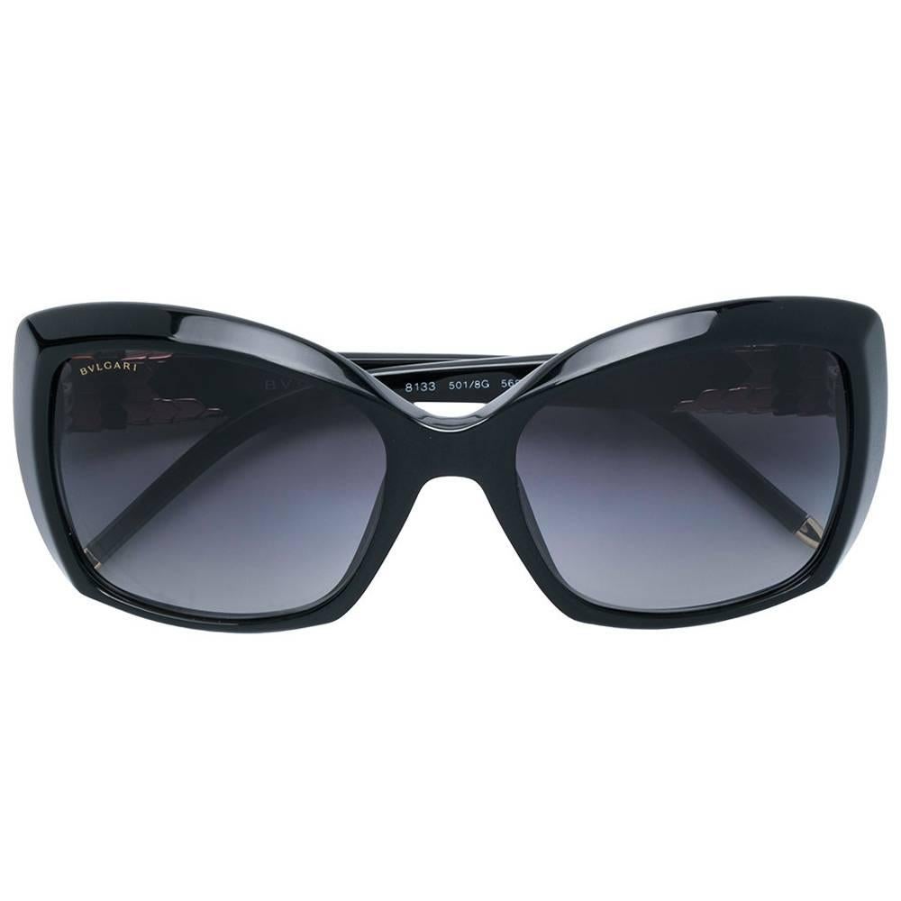 Bulgari Black Plastic Frame Sunglasses For Sale