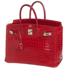 Hermes Braise Crocodile 35cm Birkin Bag