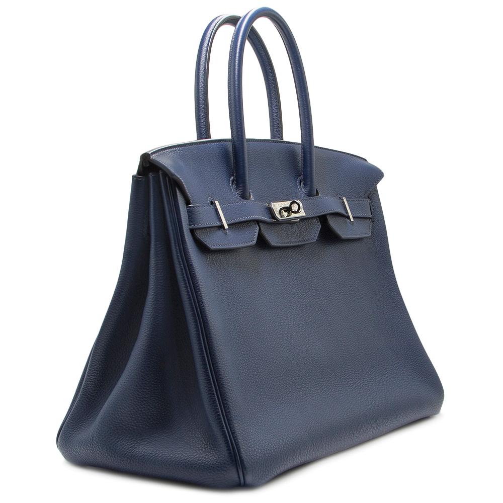 Hermes Blue Nuit 35cm Birkin Bag In Excellent Condition In London, GB