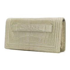 Chanel Beige Crocodile Leather Mini Boy Day Clutch