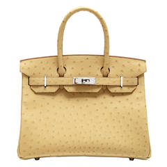 Hermès Beige Ostrich Birkin 30cm