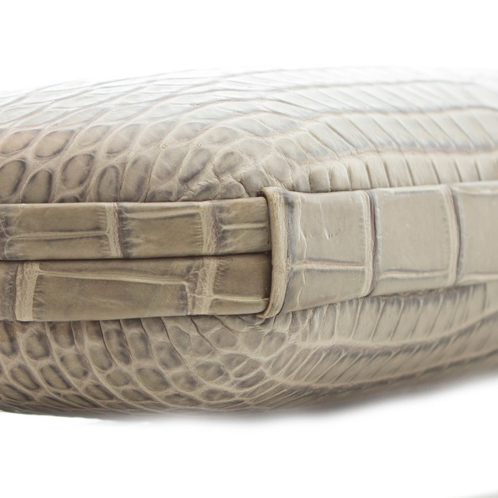 Bottega Veneta Grey Croc Clutch In New Condition In London, GB