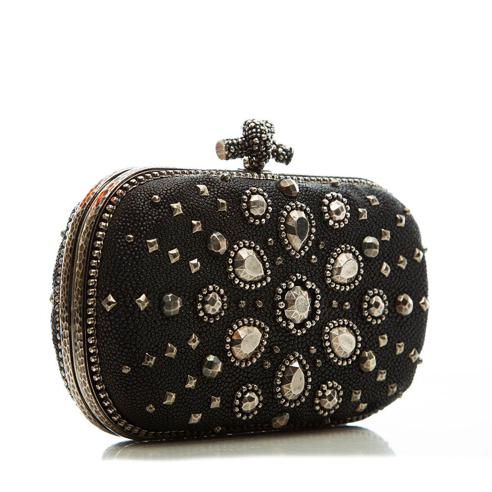 Bottega Veneta Black Stingray Clutch