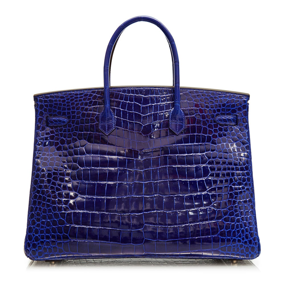 Women's Hermès Electric Blue Porosus Crocodile Birkin 40cm RARE COLOUR -BRAND NEW