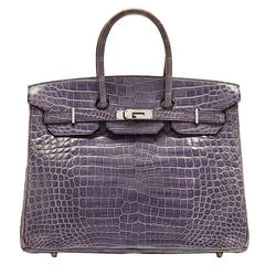 Light Brighton Blue Crocodile Birkin 35cm 6