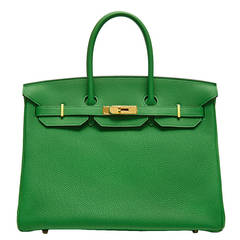 Hermès Bamboo Green Togo Leather Birkin 35cm