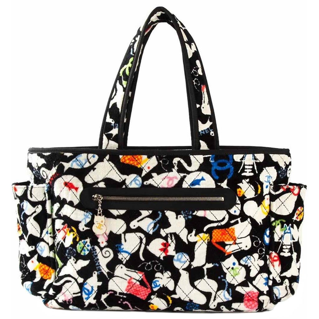 Chanel Animals Print Terrycloth Tote
