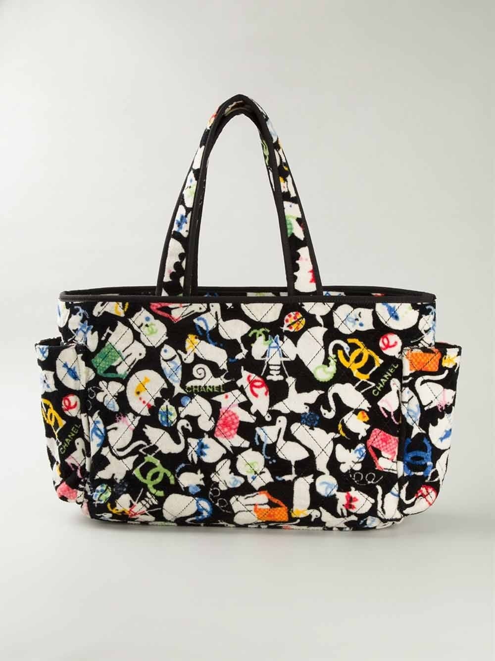 Chanel Animals Print Terrycloth Tote In Excellent Condition In London, GB