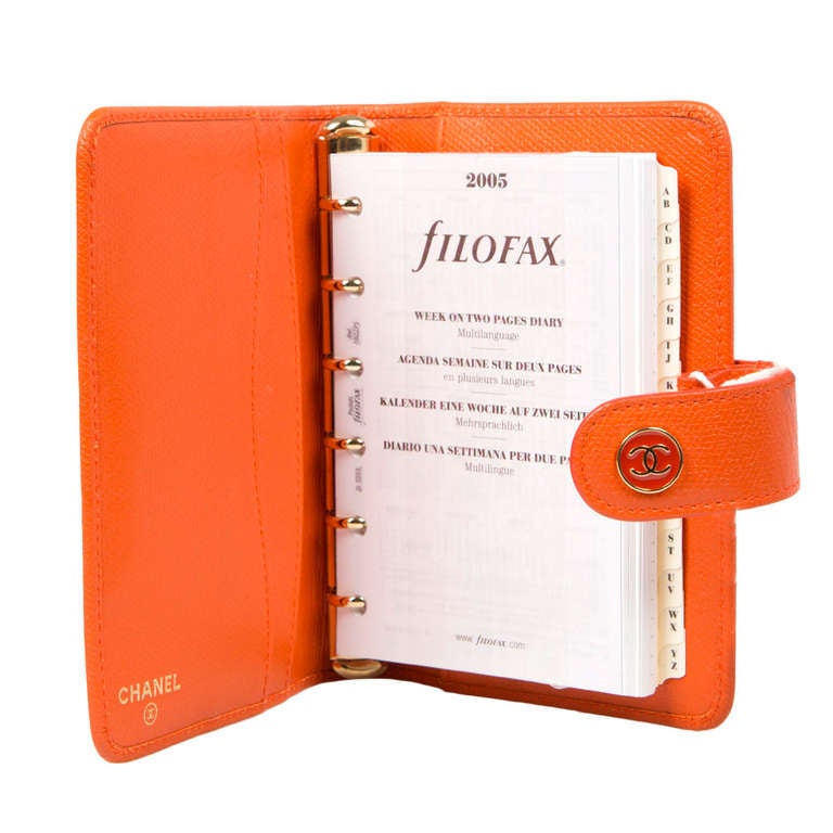 Chanel Orange Filofax Wallet 1