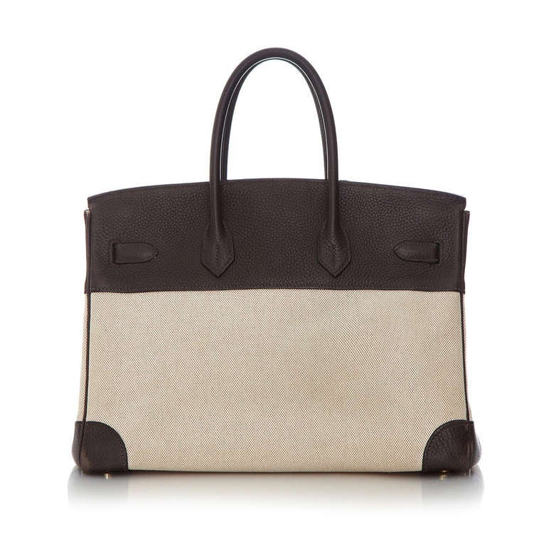 Hermès 35cm Toile Birkin Bag In Excellent Condition In London, GB