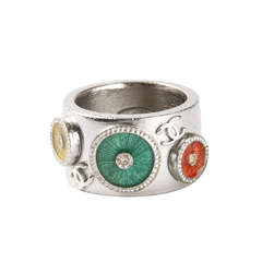 Chanel Vintage Glass Inset Ring
