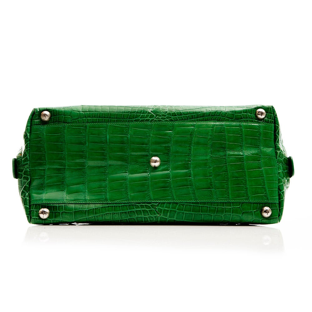 green crocodile bag
