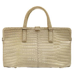 Bottega Veneta Beige Crocodile Handbag 8