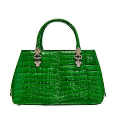 Bottega Veneta Green Crocodile Handbag