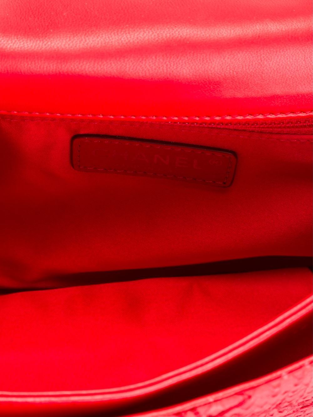 Red Chanel Python Flap Shoulder Bag
