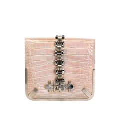 Balenciaga Metal Embellished Crocodile Clutch