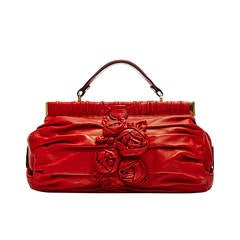 Valentino Ruched Leather Handbag
