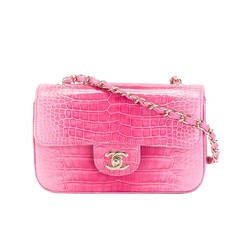 Chanel Pink Crocodile Shoulder Bag