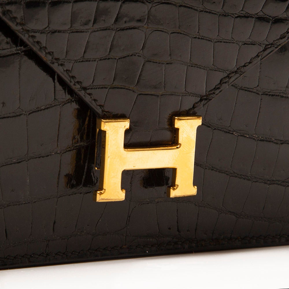 Women's Hermès Rare Vintage Crocodile 'Lydie' Clutch Bag