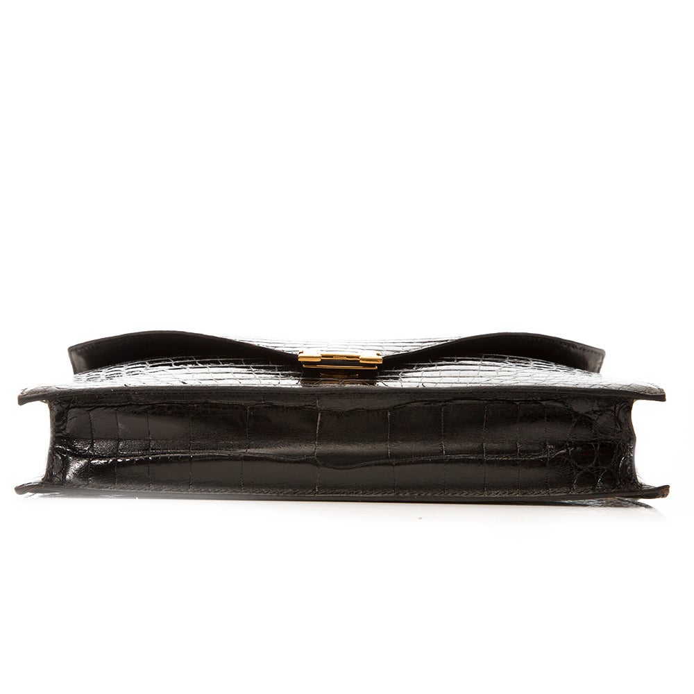 Hermès Rare Vintage Crocodile 'Lydie' Clutch Bag In Excellent Condition In London, GB