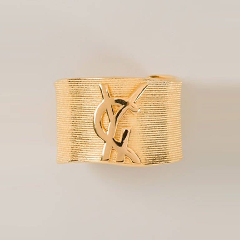 Yves Saint Laurent Vintage Logo Cuff In Excellent Condition In London, GB