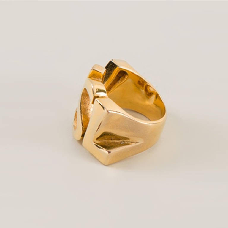 Yves Saint Laurent Vintage Cut-Out Logo Ring