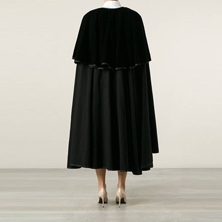 Yves Saint Laurent Layered Velvet Cloak In Excellent Condition In London, GB