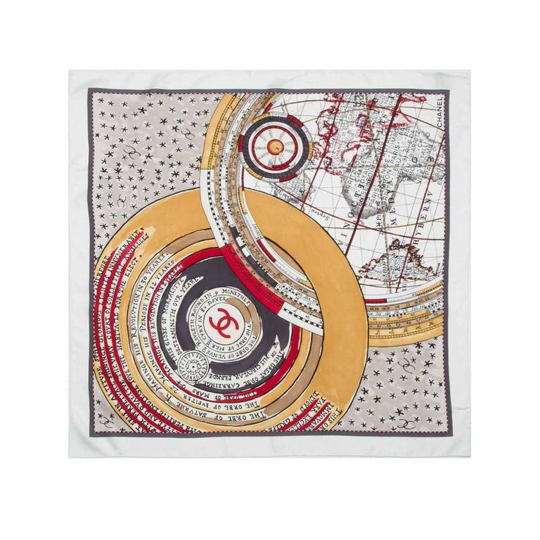 Chanel Vintage Logo Print Scarf.  	
Multicolour silk logo print scarf from Chanel Vintage featuring an all over logo print and finished edges

Colour: Multi

Material: Silk
Measurements: length: 85 centimetres, width: 85 centimetre
Condition: