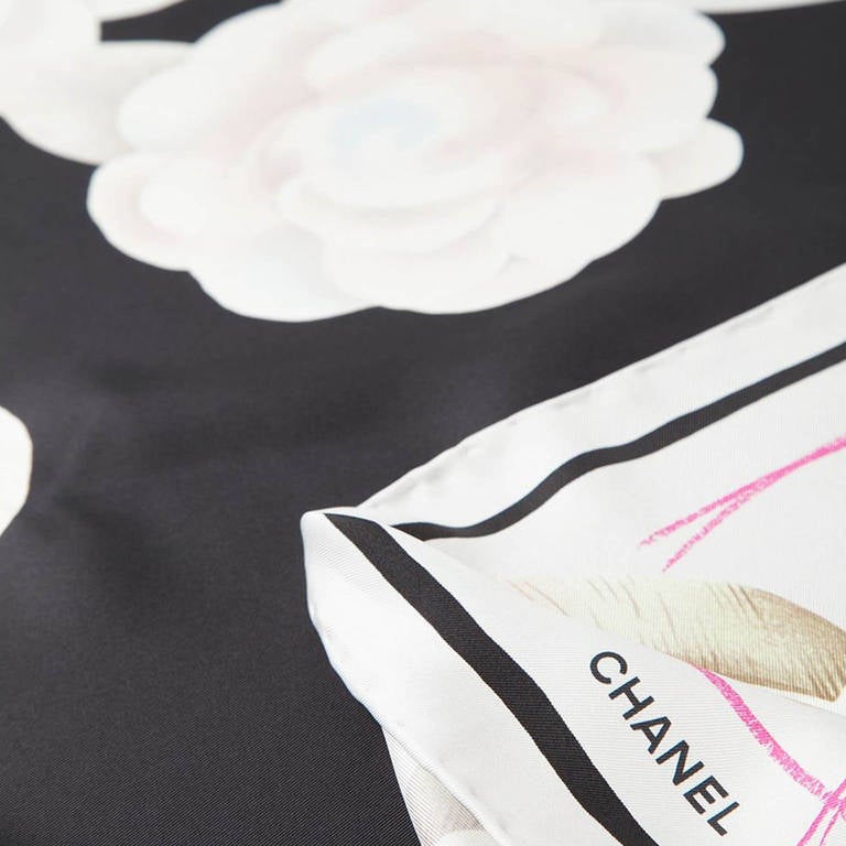 Chanel Vintage Floral Print Scarf