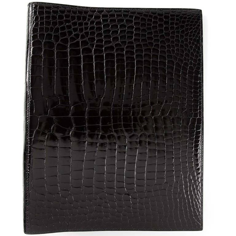 Hermès Special Order Crocodile Leather Ring Binder at 1stDibs