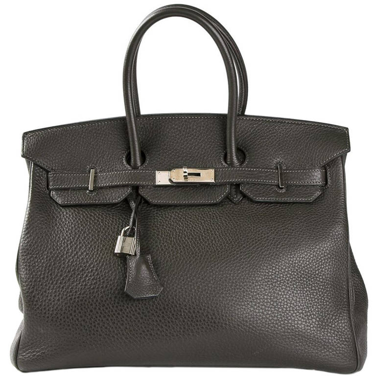 Hermès 35cm Birkin Graphite Bag.