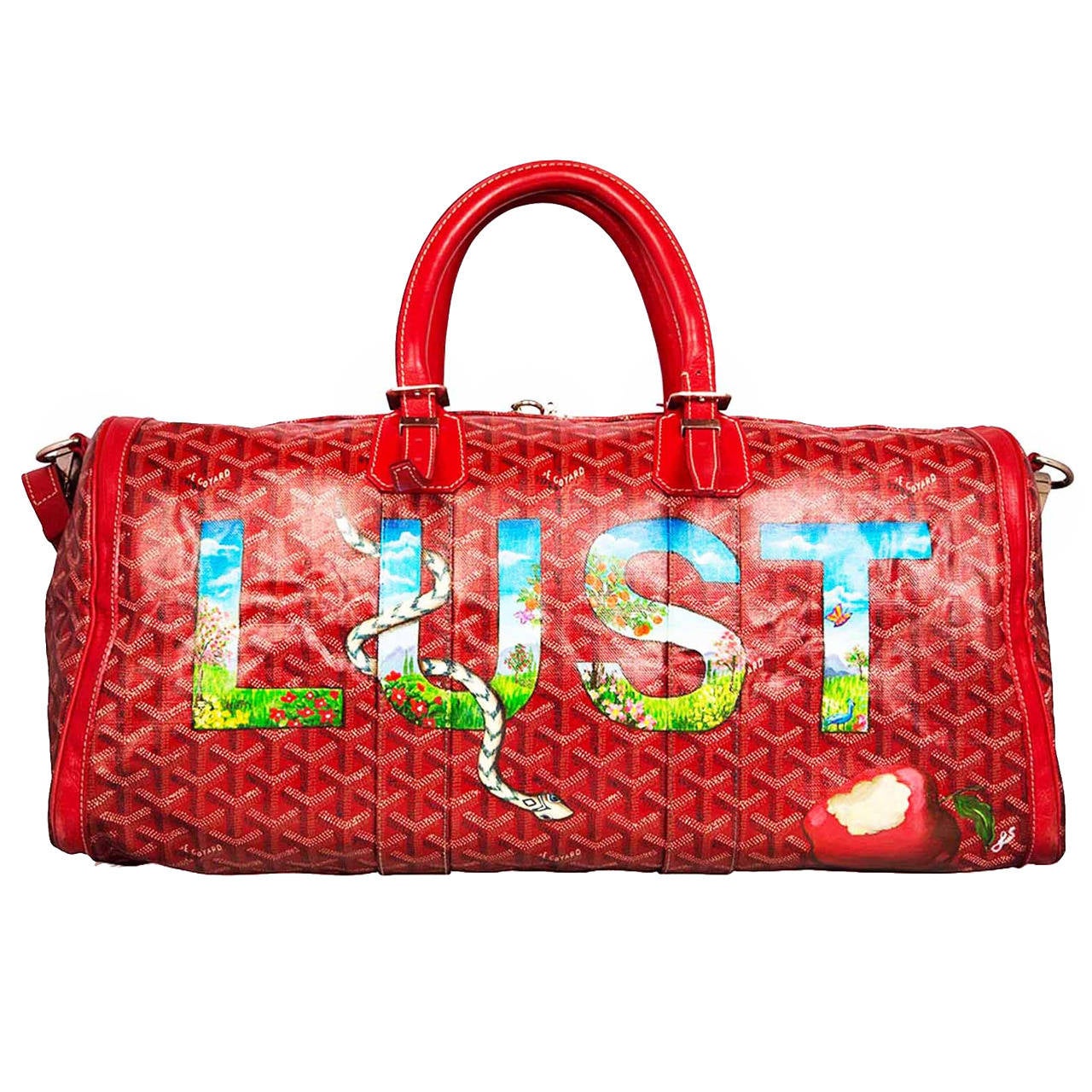 Goyard Hand Painted Red Bag at 1stdibs