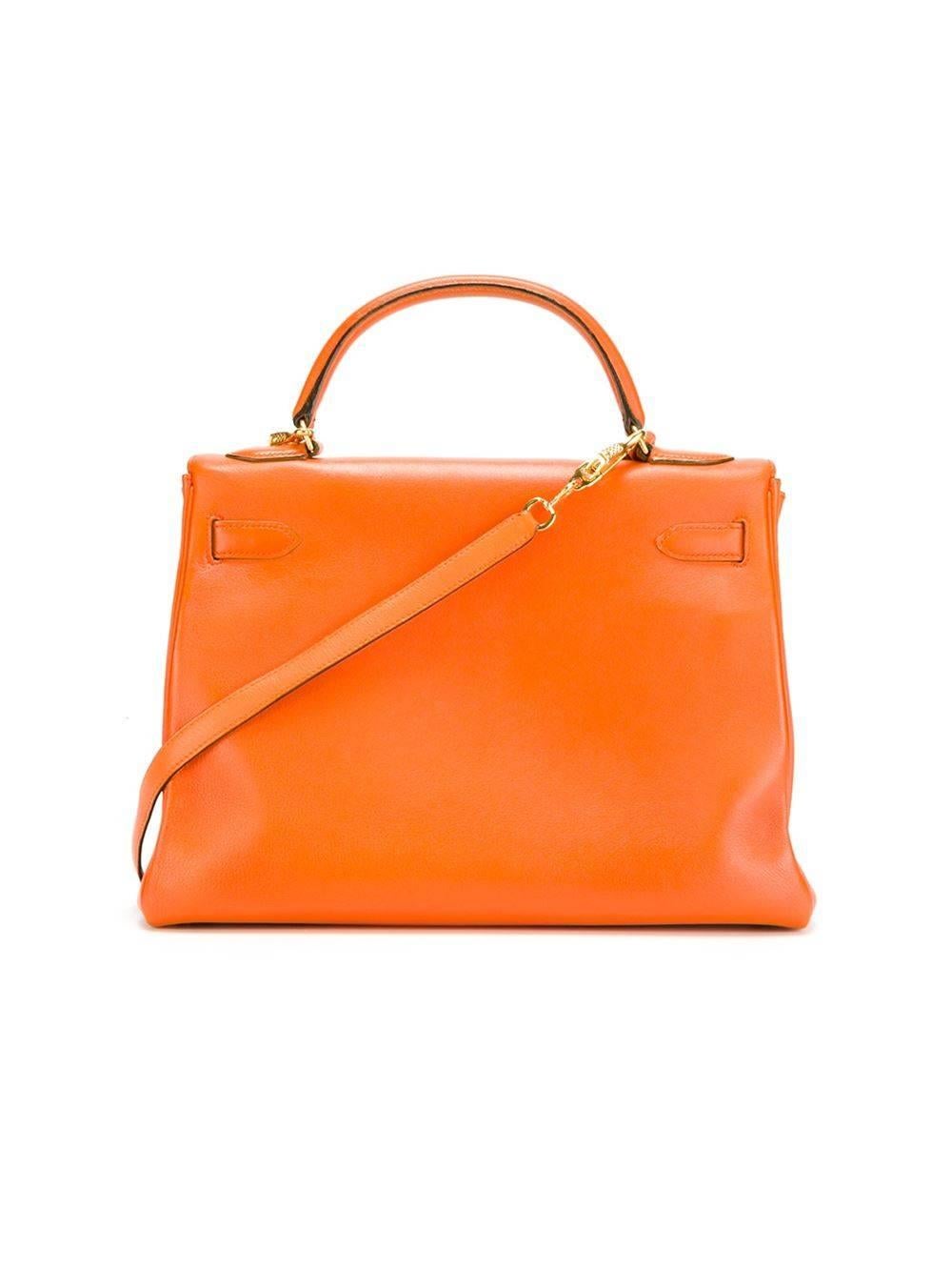 Hermes Orange 32cm Kelly Bag In Excellent Condition In London, GB
