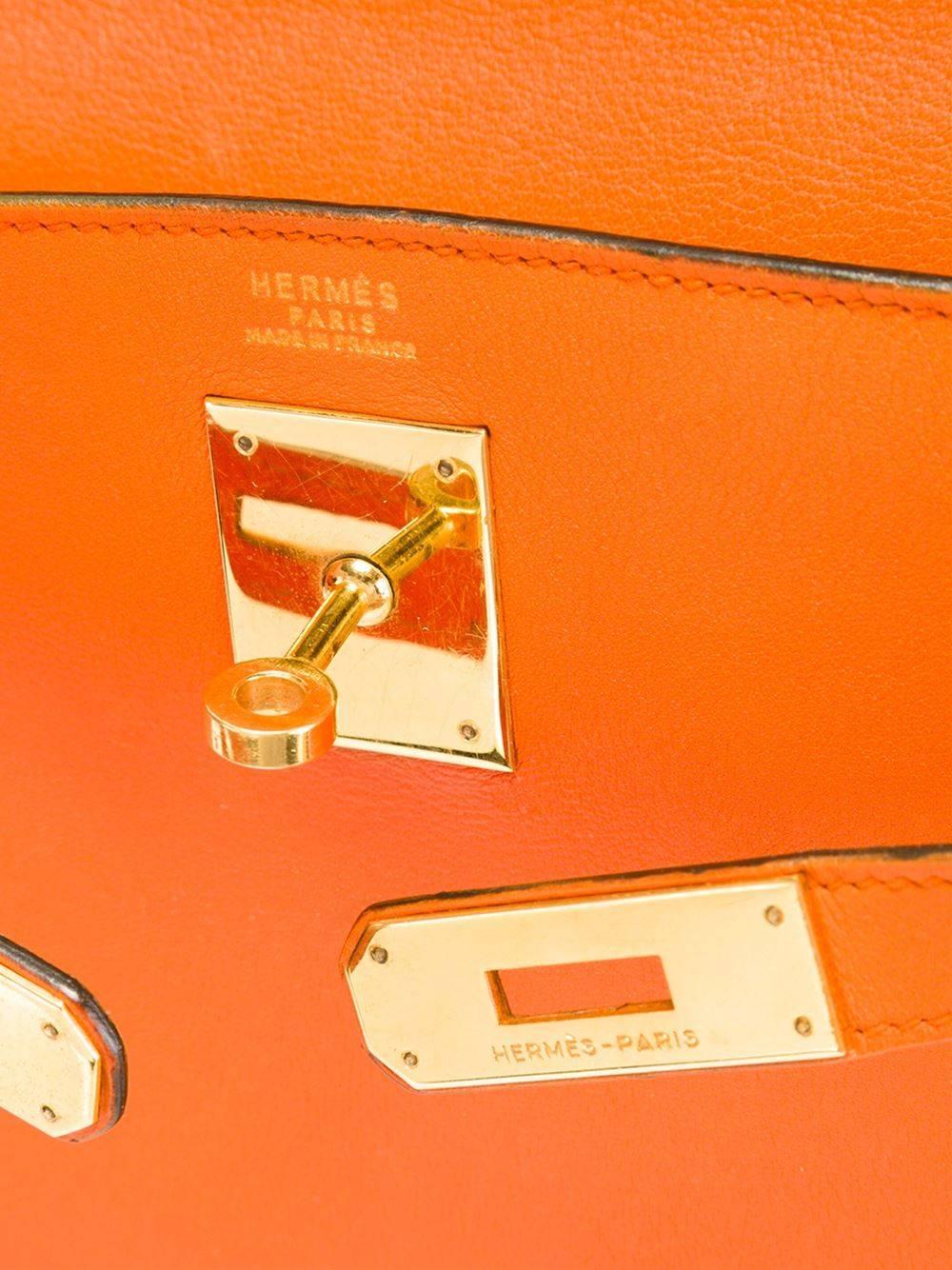 Hermes Orange 32cm Kelly Bag 3