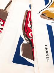 Chanel Vintage Cowboy Boot Print Scarf