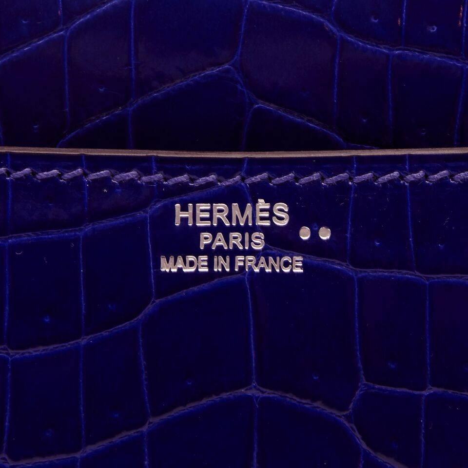 Hermes Electric Blue Alligator Constance Clutch Wallet 24cm 1