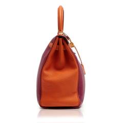 Hermes Rubis and Orange Kelly 35cm