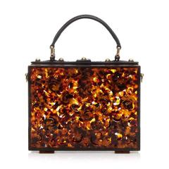 Dolce and Gabbana - Sac boîte à fleurs en écaille de tortue
