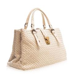 Bottega Veneta Stone Roma Intrecciato Handbag