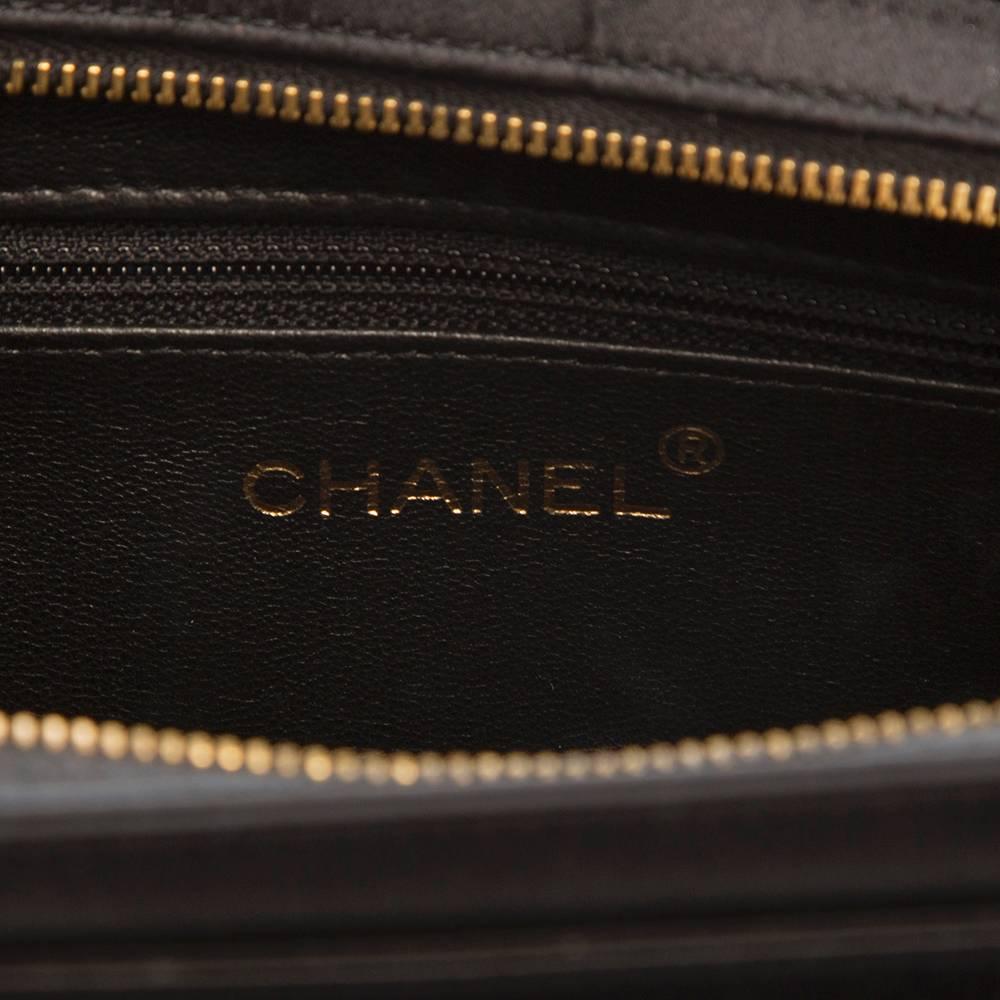 Chanel Black Satin Camellia Evening Bag 2