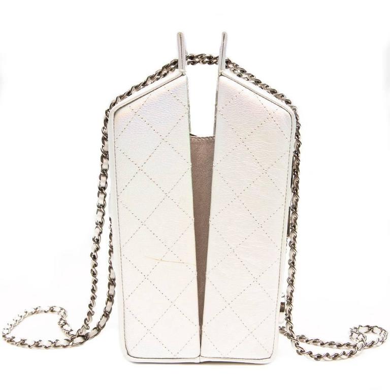 Iridescent Silver Goatskin Lait de Coco Milk Carton Bag Ruthenium Hardware,  2014, Handbags & Accessories, The Chanel Collection, 2022