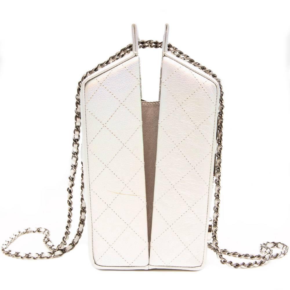 silver chanel milk carton bag