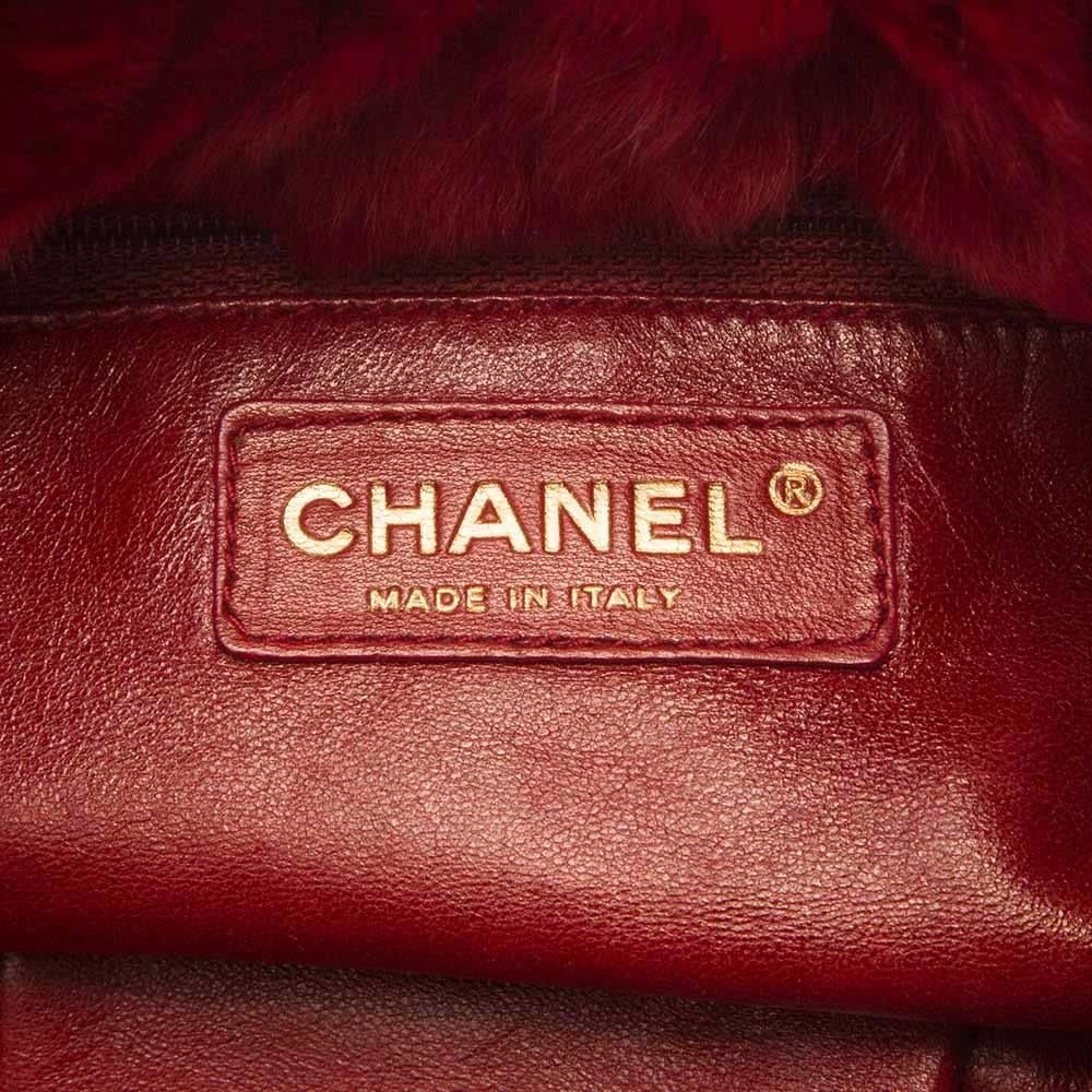 Chanel Magenta Rabbit Fur Handbag 4