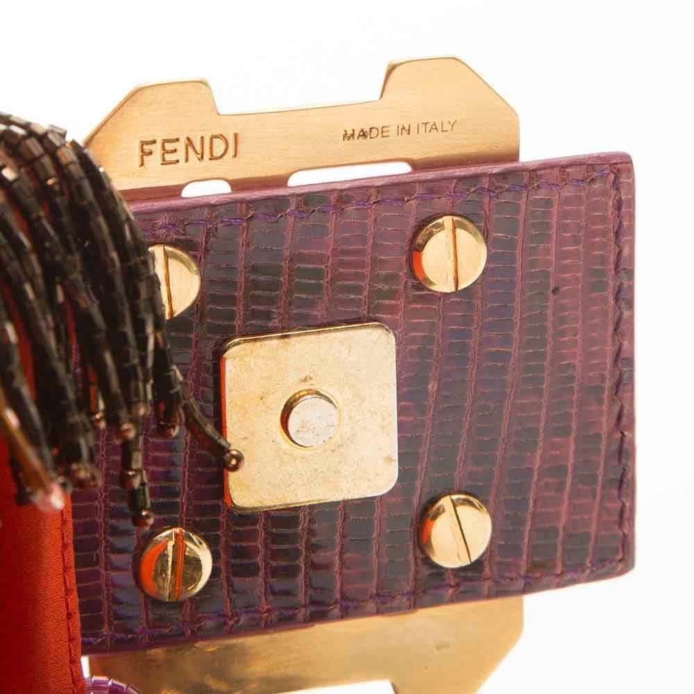 Fendi Beaded Fringe Baguette Bag In Excellent Condition In London, GB