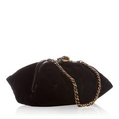 Chanel Vintage Black Velvet "Bee" Lock Bag