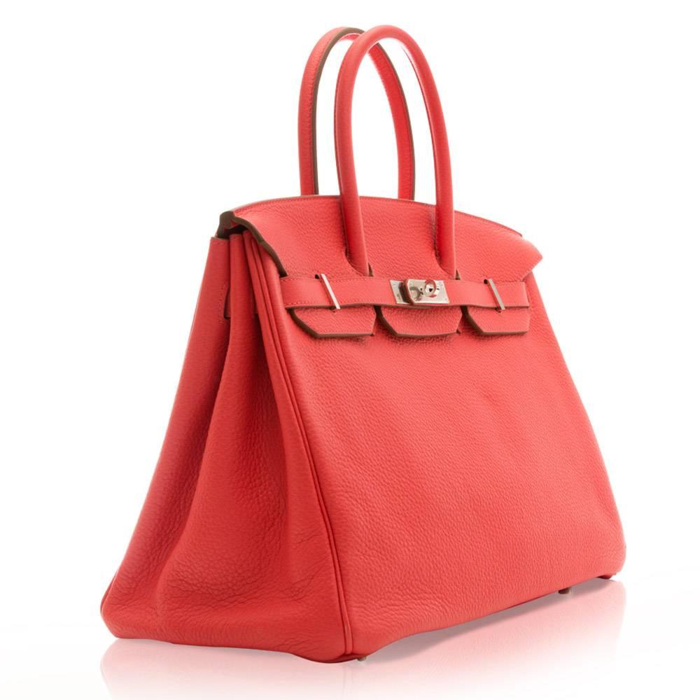 The stunning colour of this Birkin bag adds a playful touch to style. The expertly crafted Birkin bag features a medium-handle, palladium hardware, internal zip-pocket, one spacious internal compartment and the classic lock and key.

The item