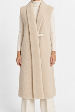 Hermès Women's Contemporary Sheepskin Gilet with Silk Scarf Interior
