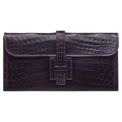 Hermès Vintage Prune Niloticus Jige PM Clutch-Tasche, Unisex, Leder, 2011